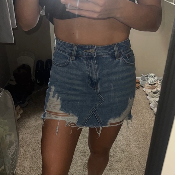 PacSun Ripped Jean Skirt - Picture 6 of 6